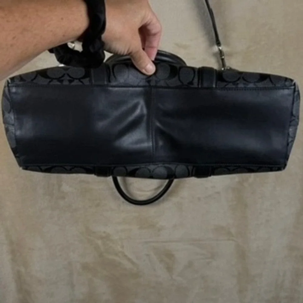 Coach Signature Business Tote Charcoal Black Monogram Crossbody Bag F54799